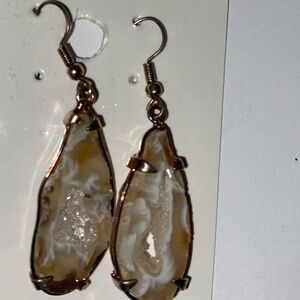 Agate Geode Drop Earrings